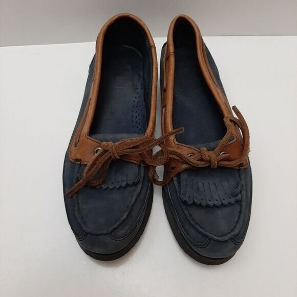 Stylish Blue and Brown Women's Loafers - Picture 4 of 16